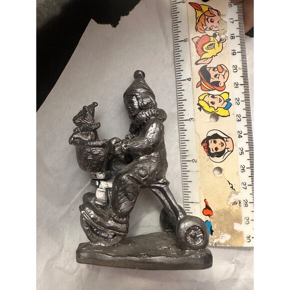 Michael Ricker Pewter Tricycle Clown Figurine With Cat - Picture 2 of 9